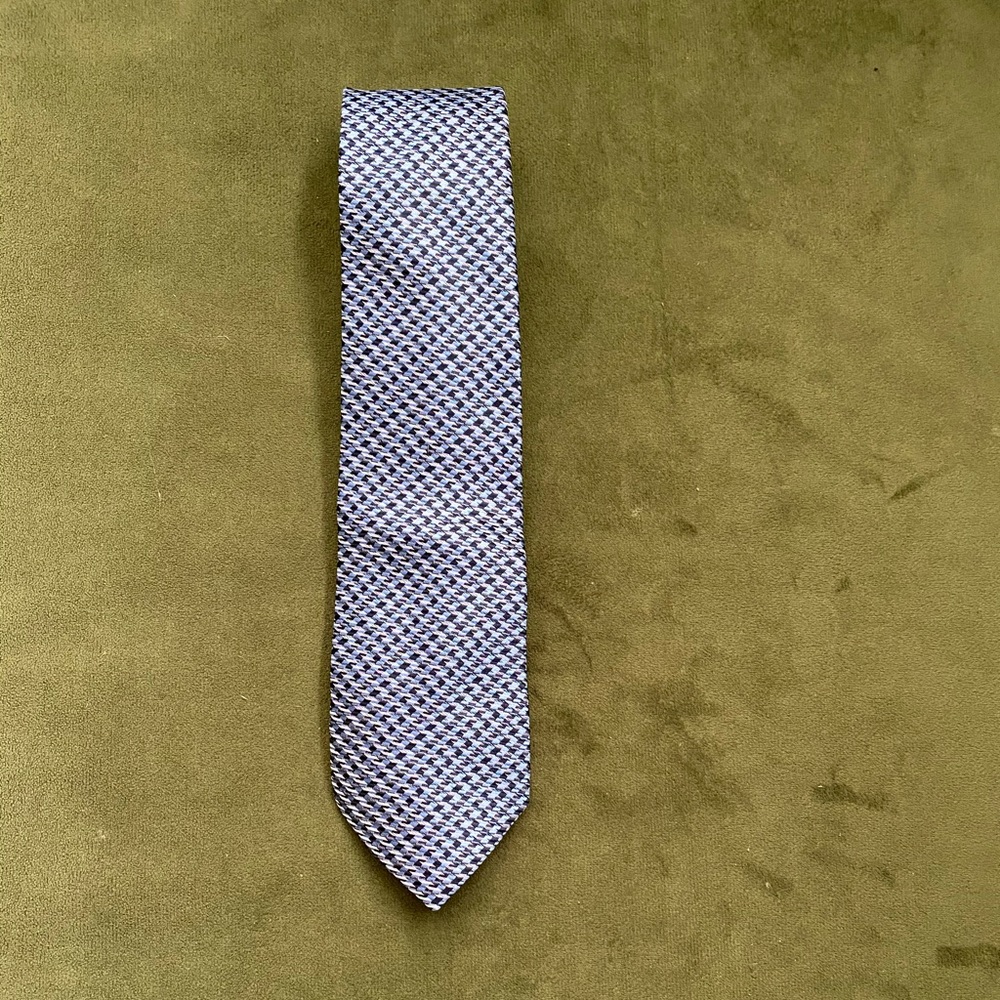 Clericci TIE Blue Geometric Pattern Handmade NWOT